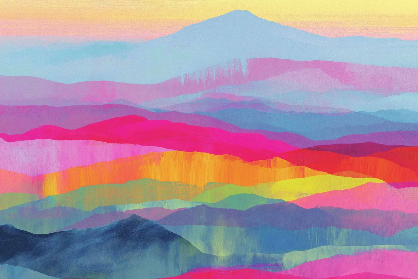 Layered Mountain Landscape — Colorful Nature & Landscape artwork