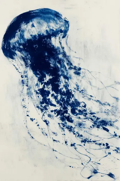 Abstract Jellyfish Drift — Indigo Animal artwork
