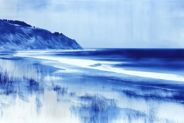 Coastal Cliffs and Shoreline — Indigo Coastal artwork
