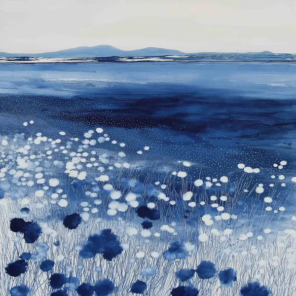 Wildflowers And Distant Mountains — Indigo Nature & Landscape artwork