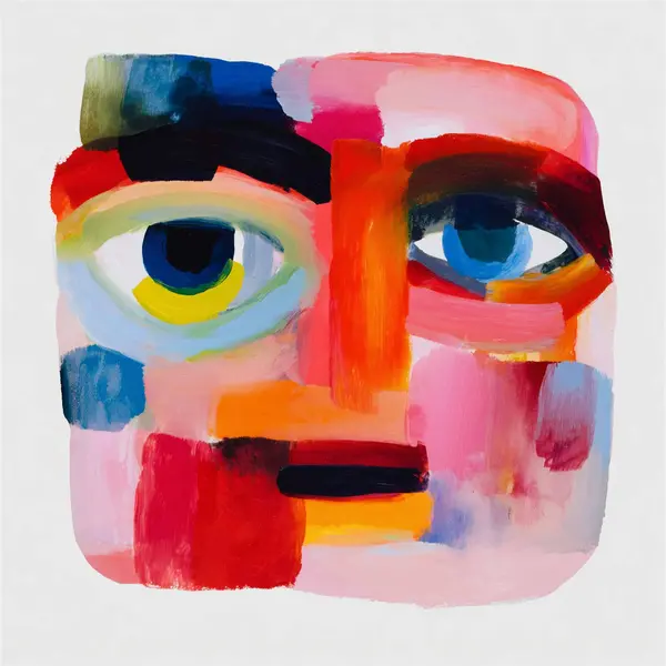 Cubist Gaze — Colorful Figurative artwork