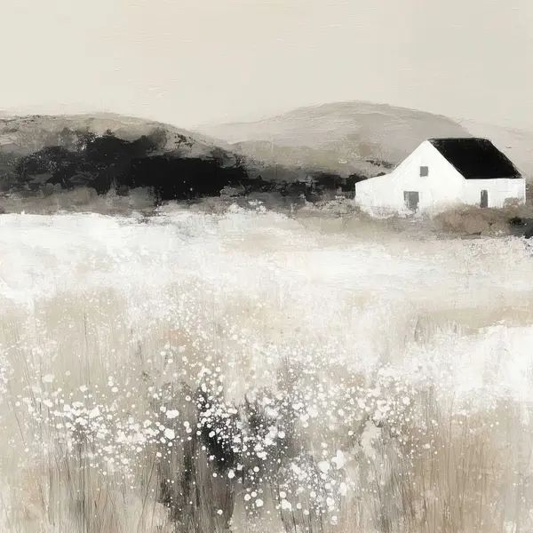 Cottage In Pale Field II — Soft Neutrals Nature & Landscape artwork